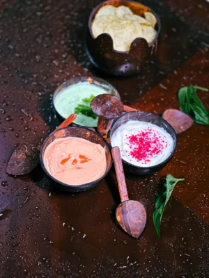 Coconut Shell 3-Bowl Set with Spoons