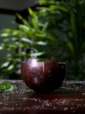 Coconut Shell Animal Kids Bowl - CAT