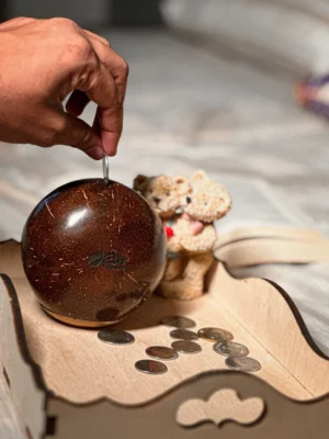 Coconut Shell Piggy Bank