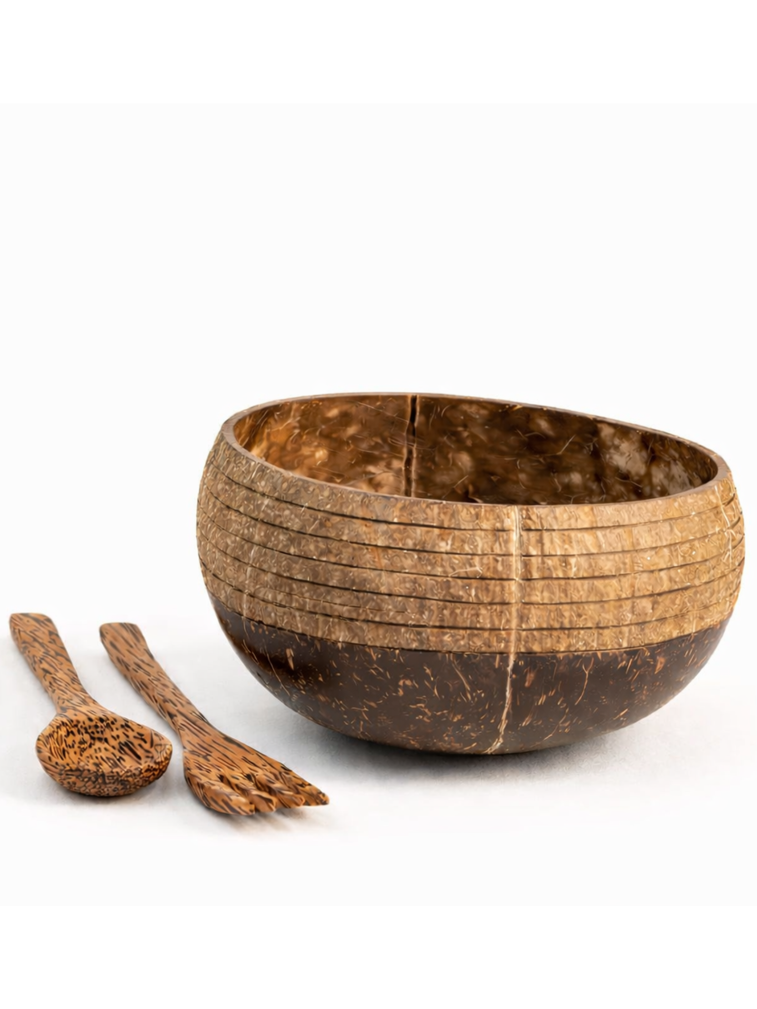 Ring Jumbo Coconut Bowl + Spoon and Fork Set