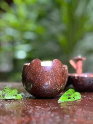 Coconut Shell Animal Bowl - Dog