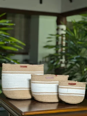 Jute Storage Basket, Set of 3