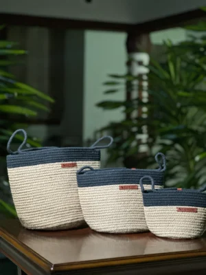 Jute Storage Basket, Set of 3